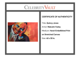 Quincy Jones & Malcolm Farley Signed Hand-Embellished Print on Stretched Canvas