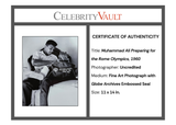 Muhammad Ali Fine Art Photograph with Globe Archives Embossed Seal