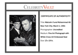 Malcolm X and Muhammad Ali Fine Art Photograph with White Cross Art Embossed Seal