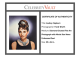 Audrey Hepburn Diamond-Dusted Photograph with Movie Star News Embossed Seal