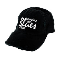 Keeping the Blues Alive Logo DISTRESSED Hat Black